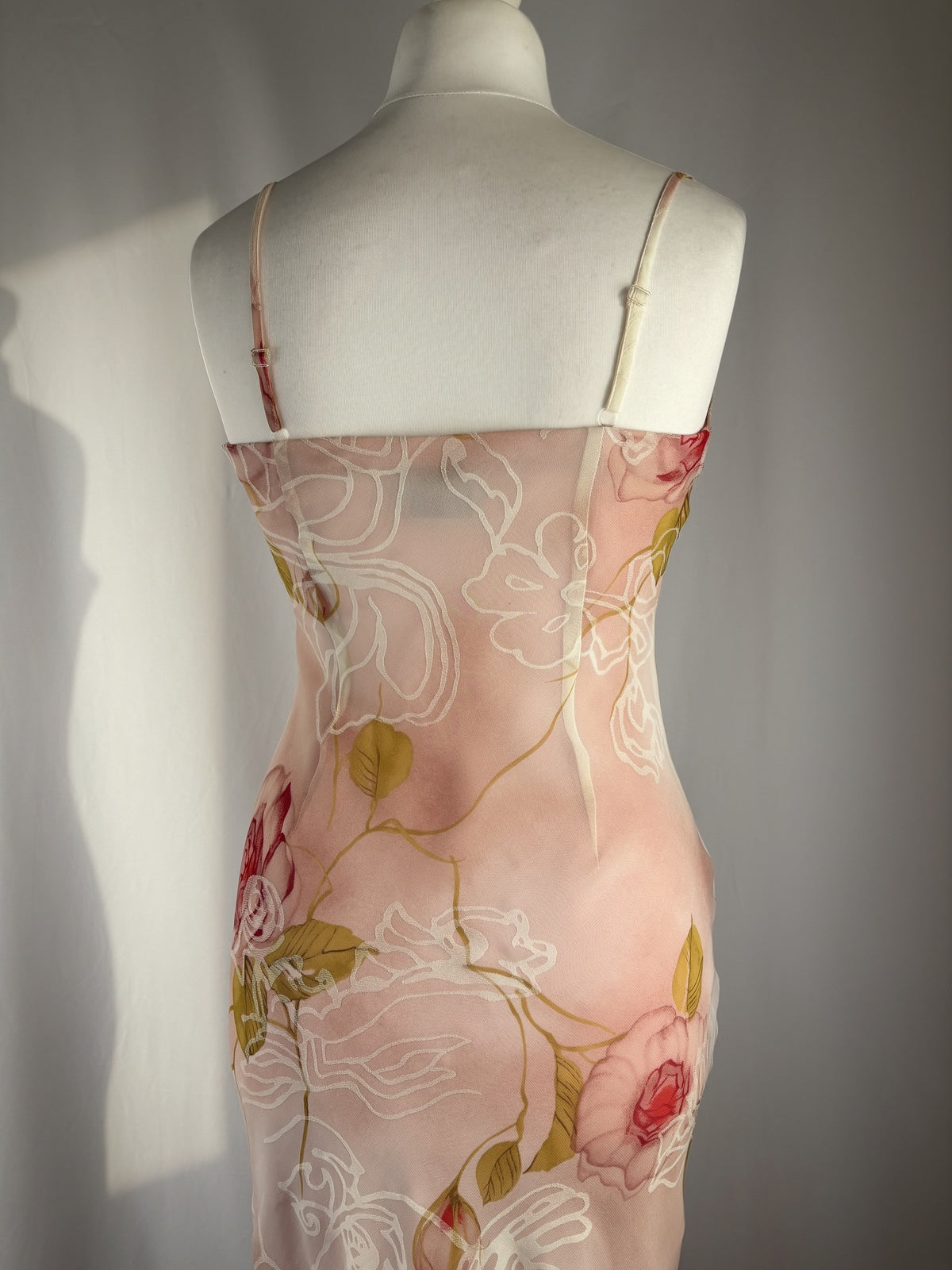 Ombré blush floral midi dress