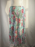 Light blue floral/ animal print skirt with ruffle detail
