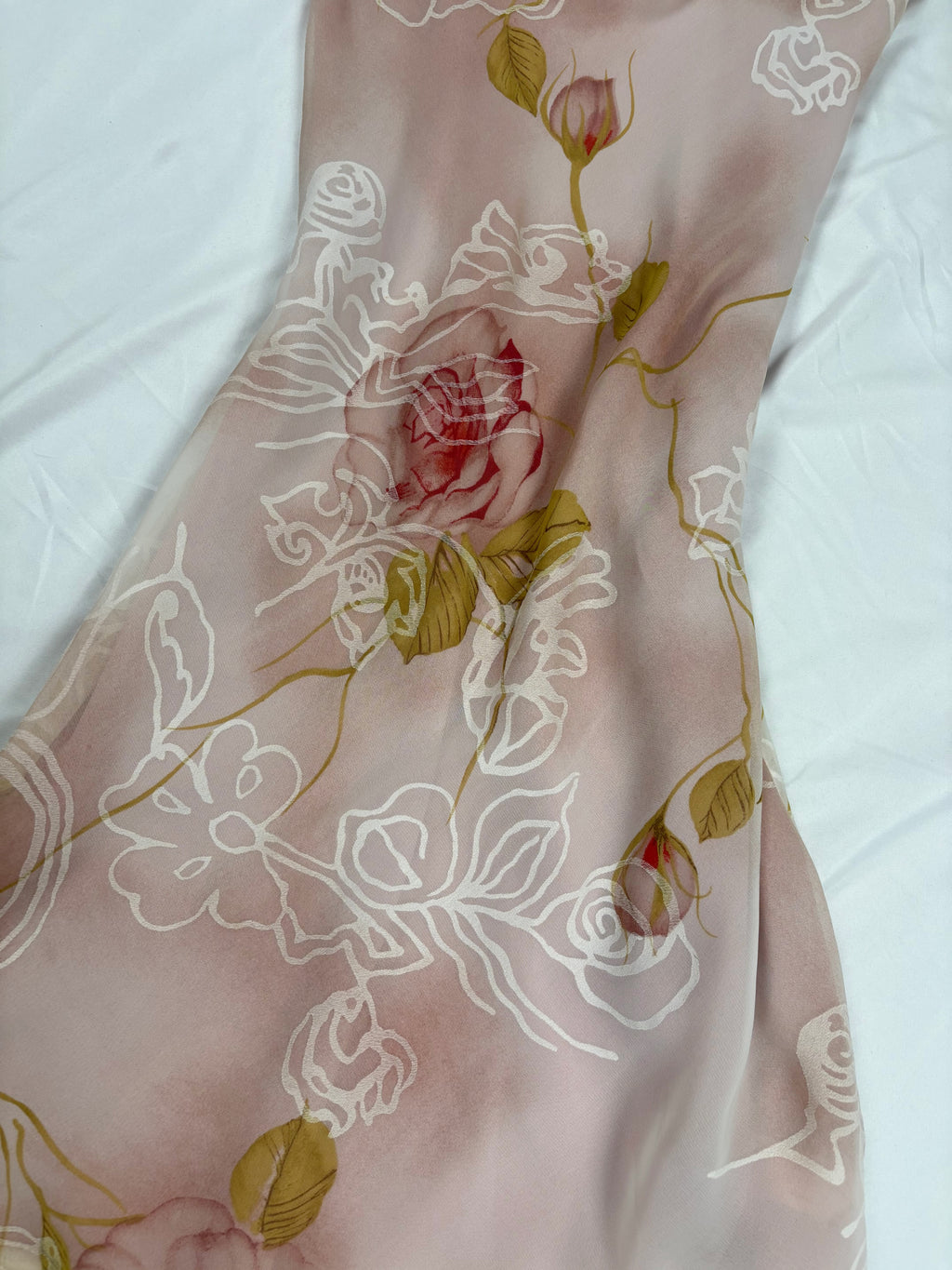 Ombré blush floral midi dress