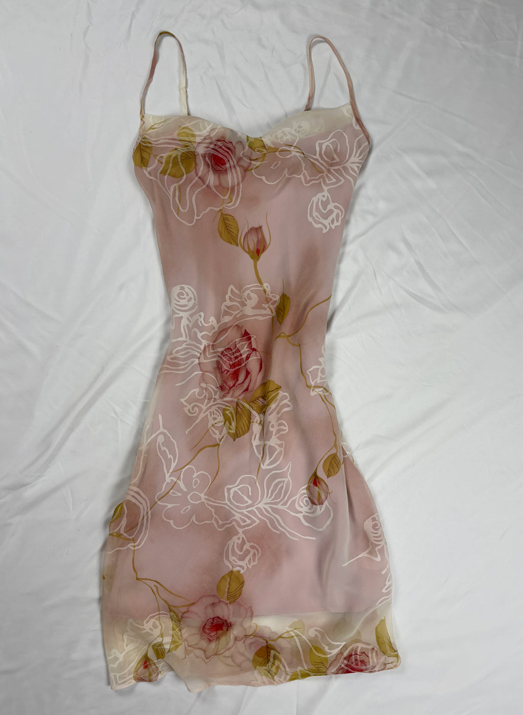 Ombré blush floral midi dress