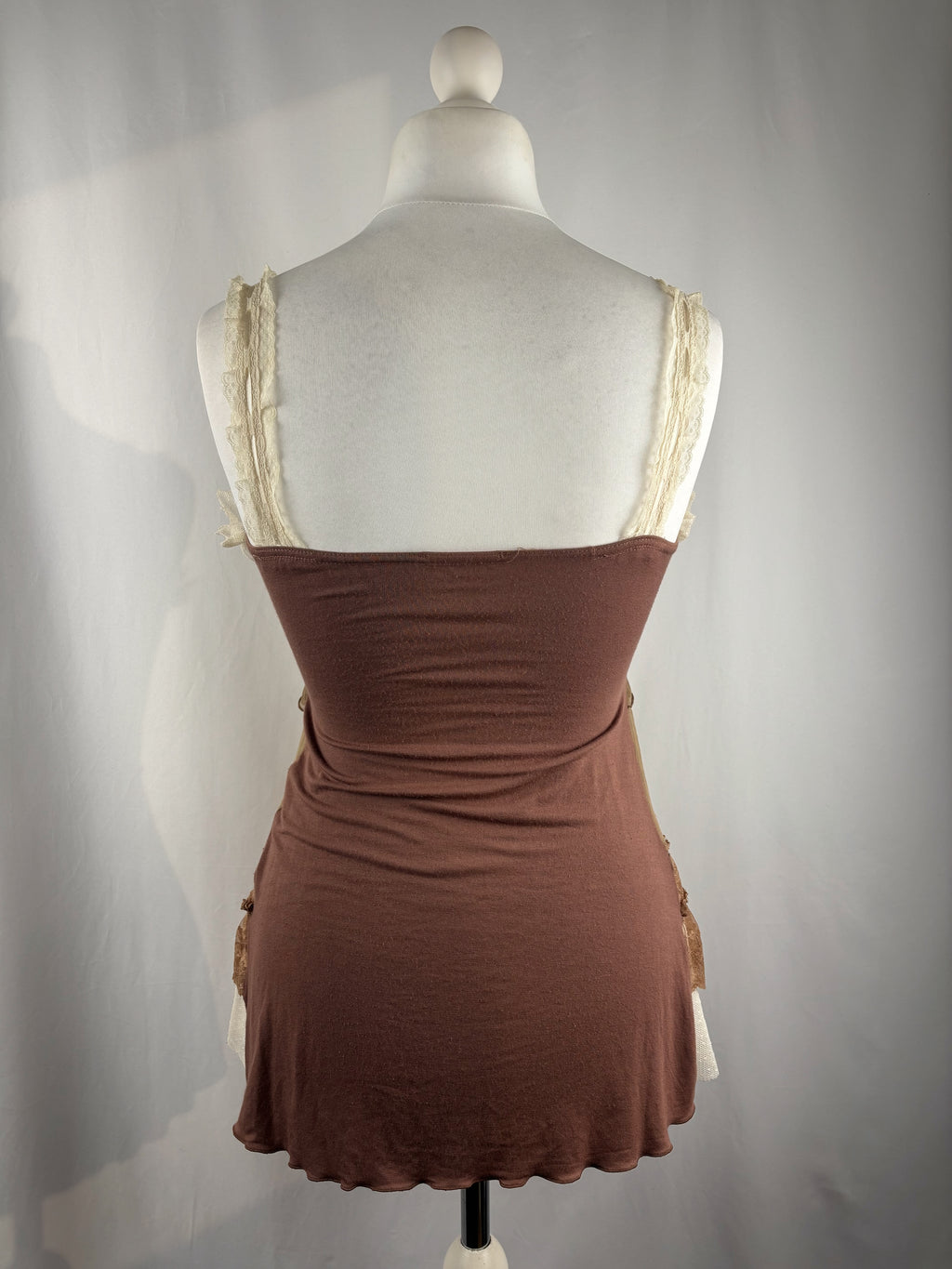 Brown Bony Paris silk cami with rosette details