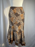 Brown paisley patchwork asymmetric skirt