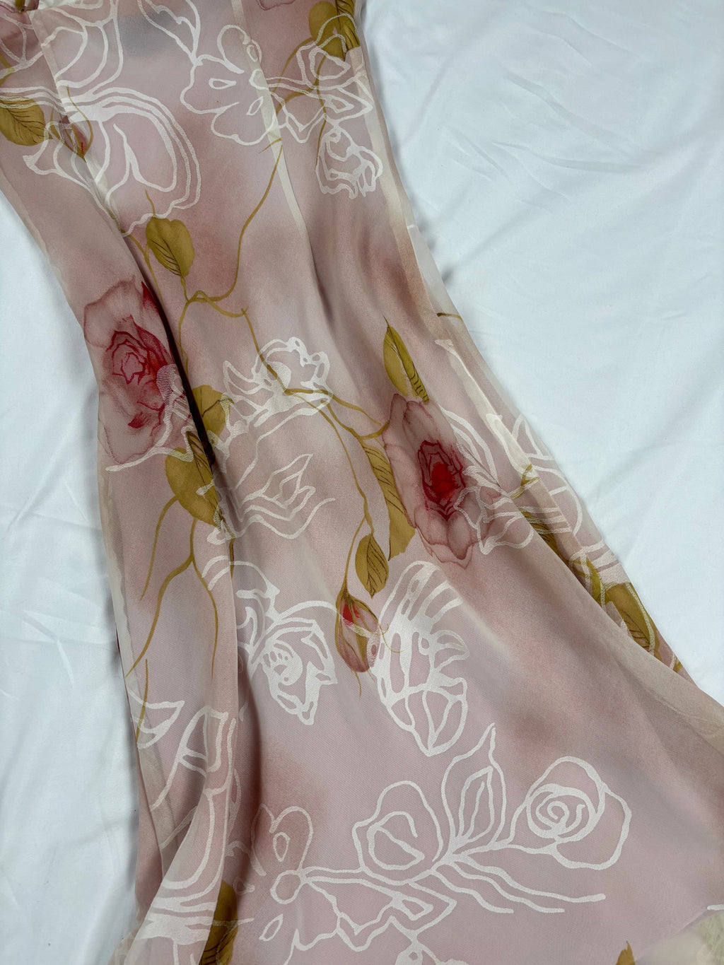 Ombré blush floral midi dress