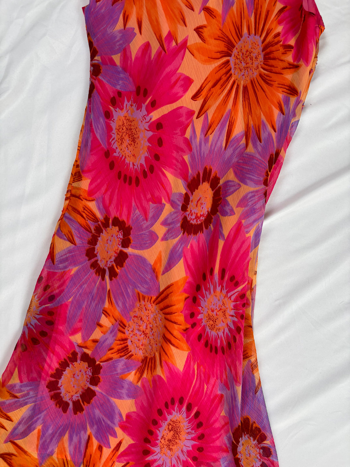 Sunflower ruffle maxi dress embellished throughout with sequins