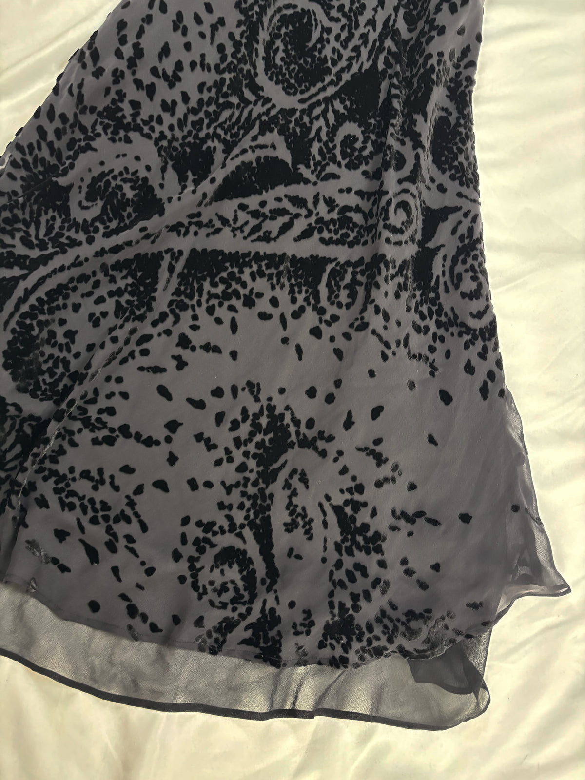 Black velvet Derhy layered maxi dress with beaded details