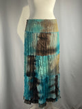 Brown and blue ombré tiered maxi skirt