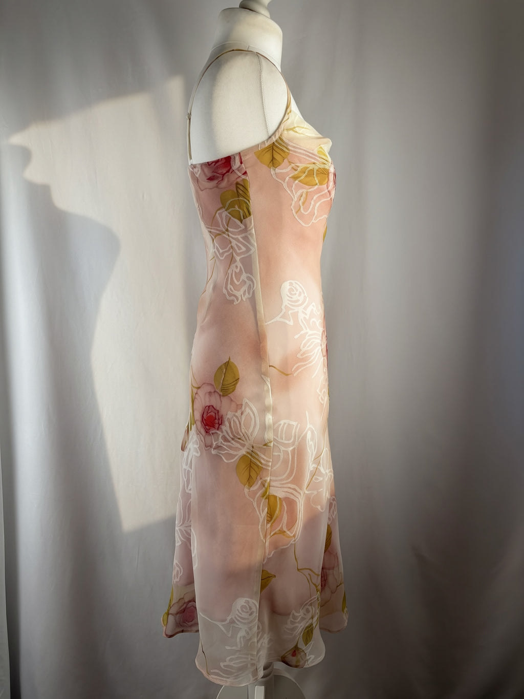 Ombré blush floral midi dress
