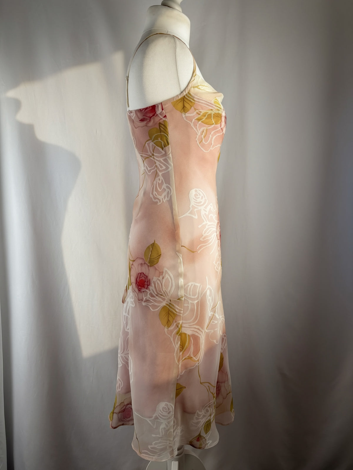 Ombré blush floral midi dress