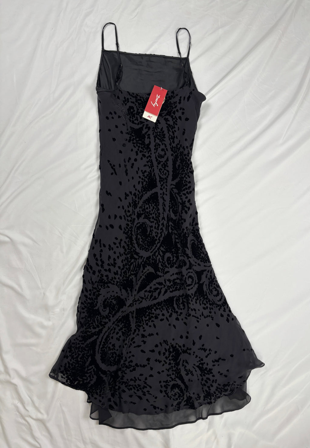 Black velvet Derhy layered maxi dress with beaded details