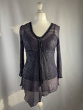 Purple and green sparkly long sleeve with layered cami