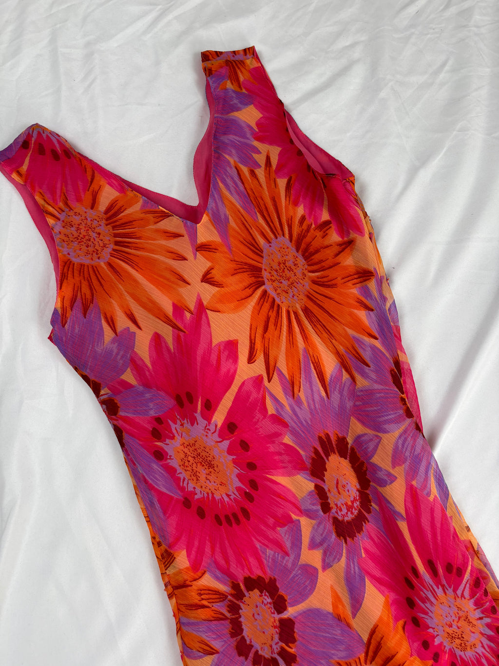 Sunflower ruffle maxi dress embellished throughout with sequins