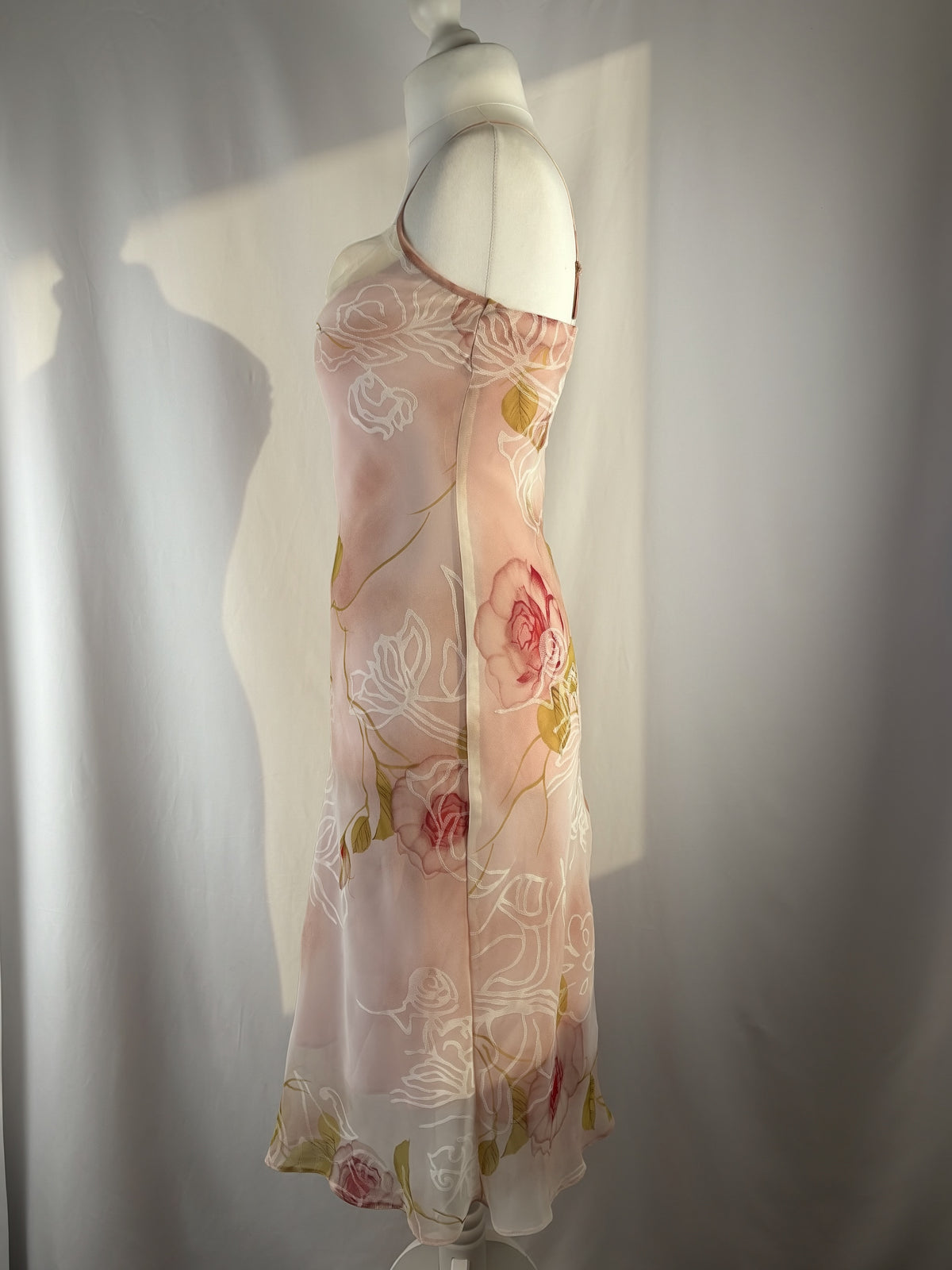 Ombré blush floral midi dress