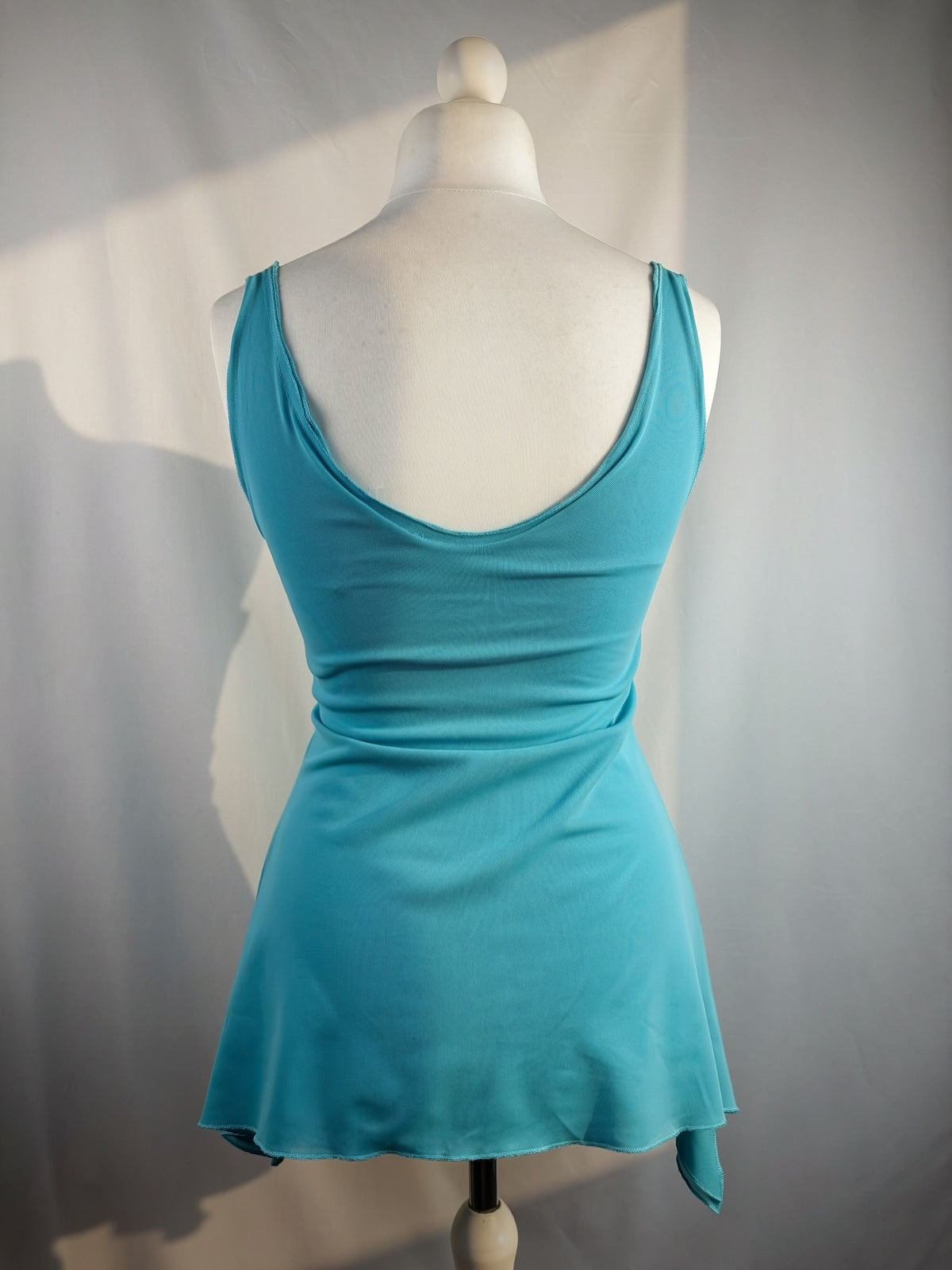 Blue flowy cami with gold bead details
