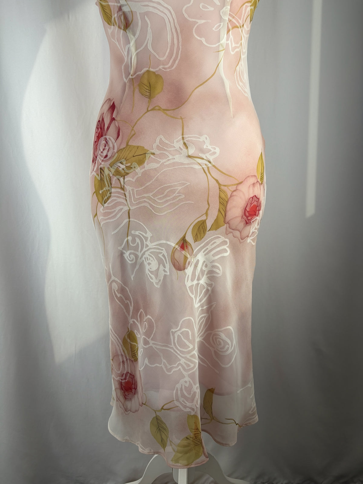 Ombré blush floral midi dress
