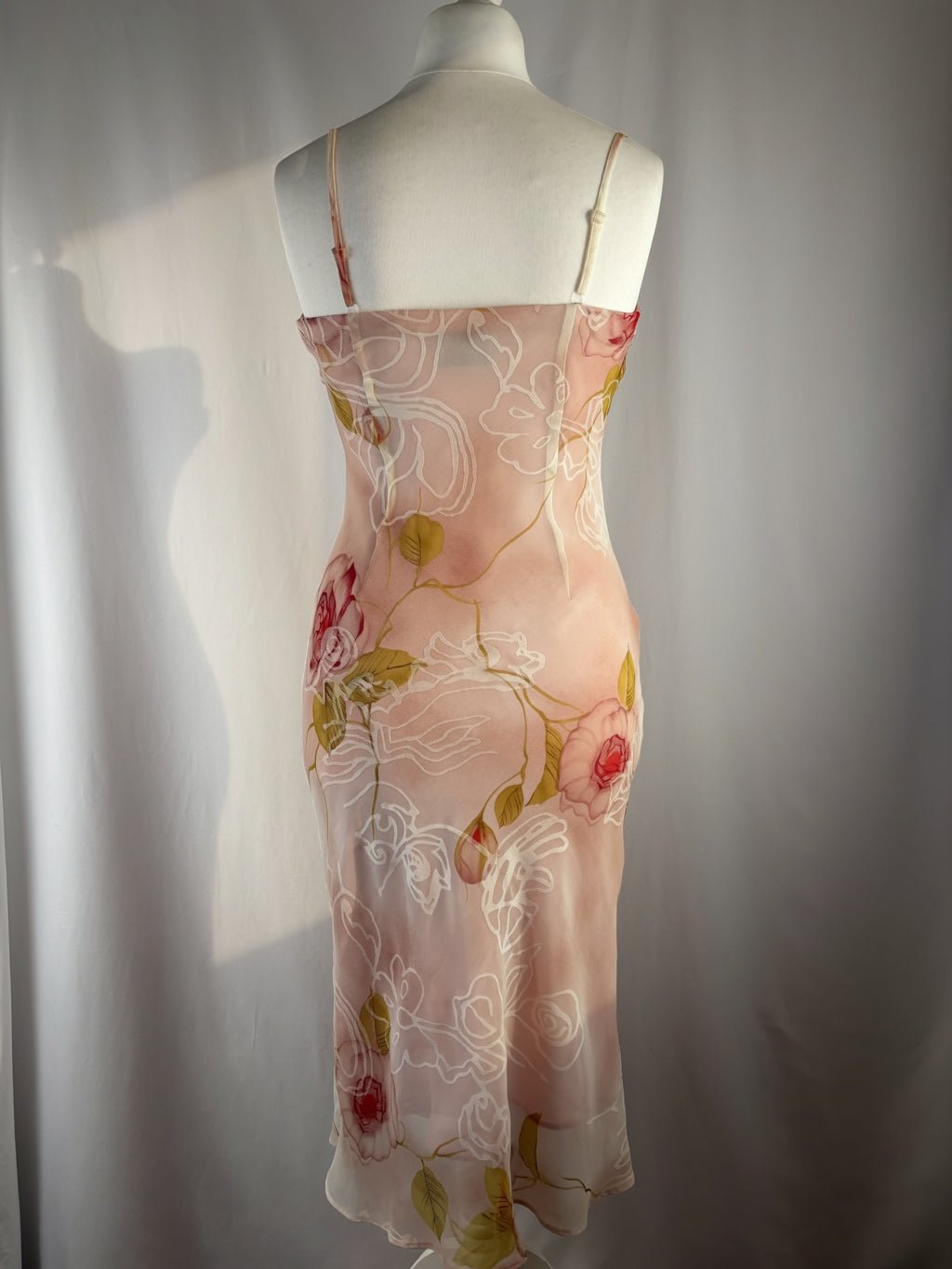Ombré blush floral midi dress
