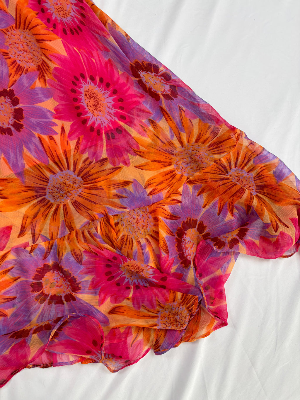 Sunflower ruffle maxi dress embellished throughout with sequins