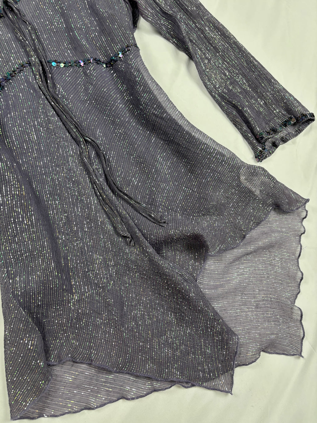 Purple and green sparkly long sleeve with layered cami