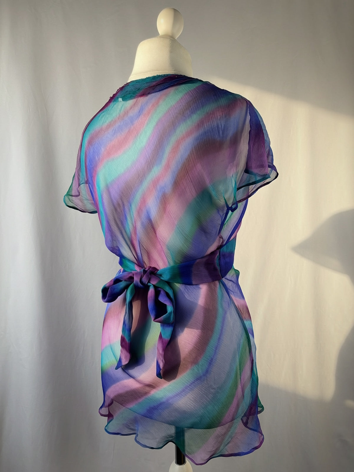 Sheer ombré tie back top with embellished sequins