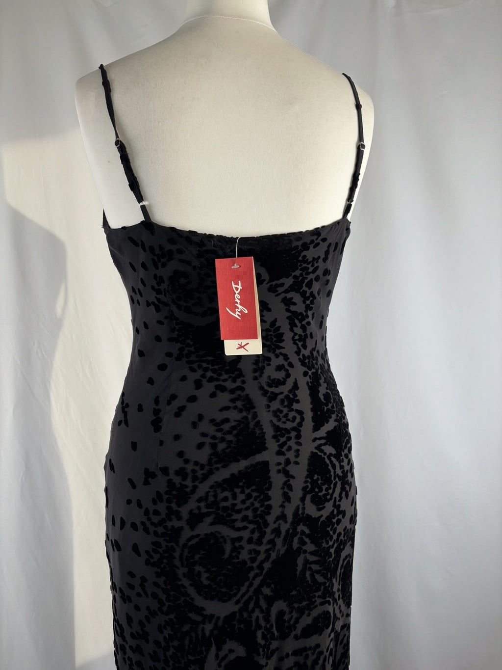 Black velvet Derhy layered maxi dress with beaded details
