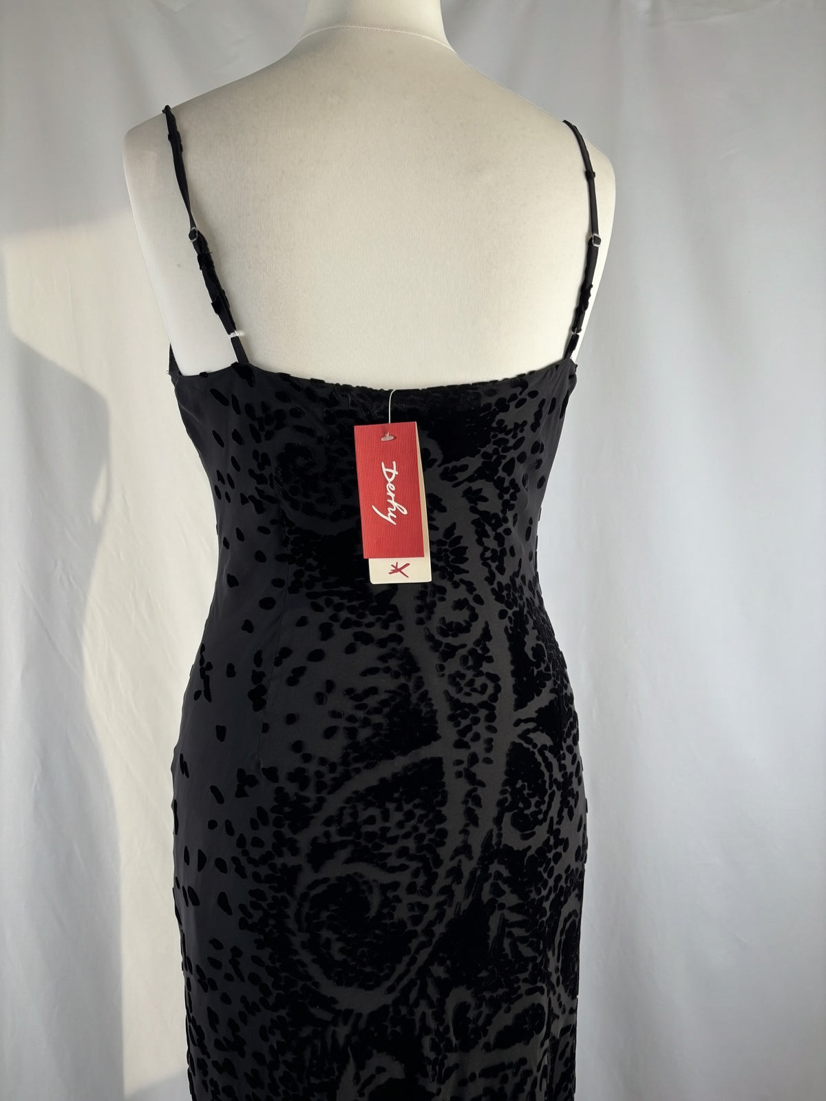 Black velvet Derhy layered maxi dress with beaded details