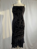 Black velvet Derhy layered maxi dress with beaded details