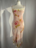 Ombré blush floral midi dress